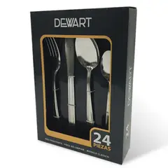 KRONS - Juego De Cubiertos 24 Piezas Acero Inoxidable Dewart