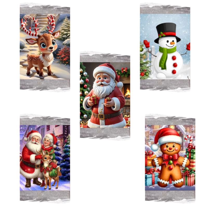 GENERICO - Pack 100 Chocolates Navideños 5 Diseños Navidad Santa Claus