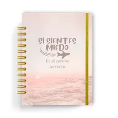 GENERICO - Agenda planner con frase motivacional "si sientes miedo" 2025