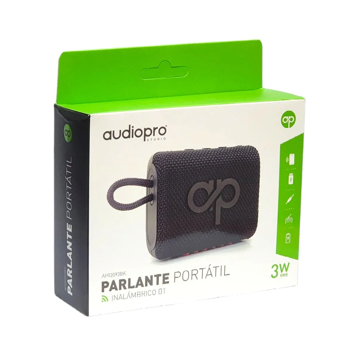 AUDIOPRO - Parlante BT Audiopro 3w Inalámbrico AP02093 Negro