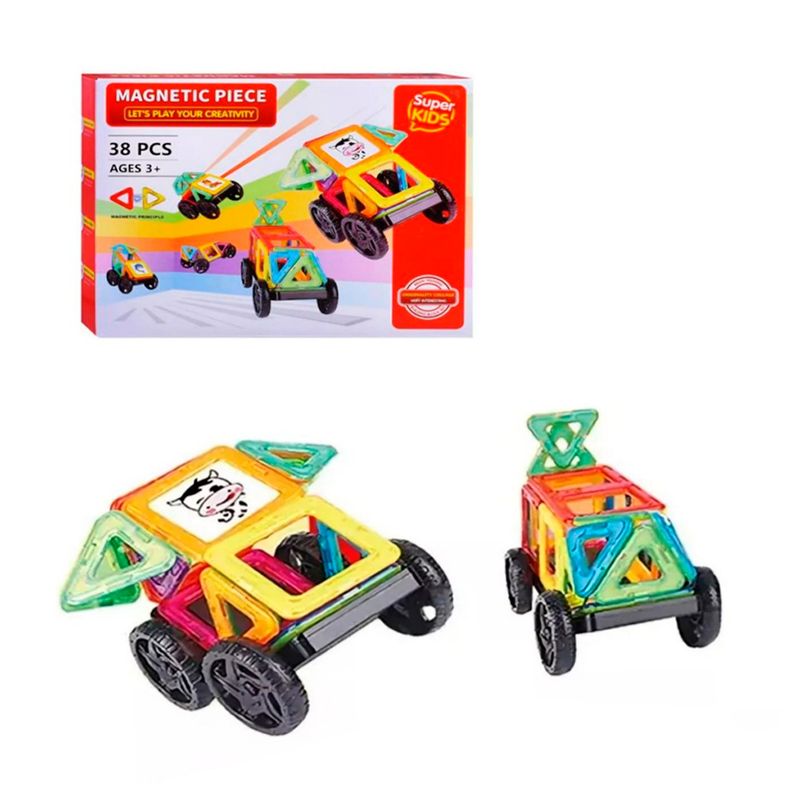 GENERICO - Auto Armable Bloques Magnéticos Construcción Didáctico