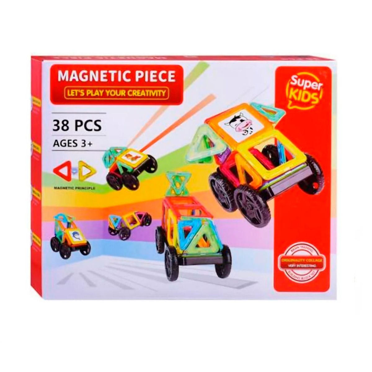 GENERICO - Auto Armable Bloques Magnéticos Construcción Didáctico