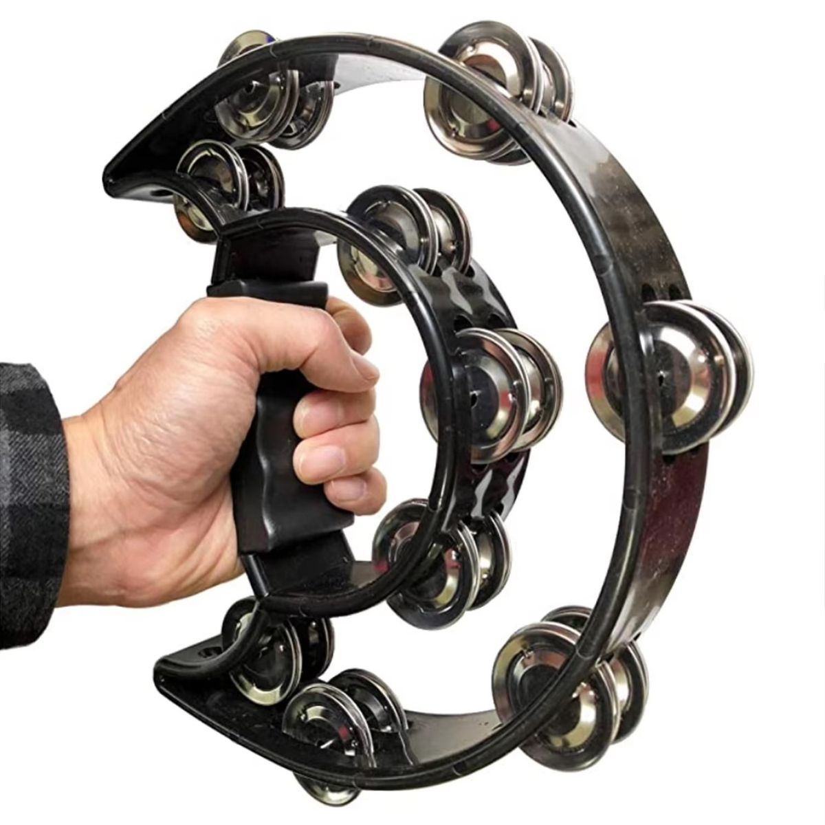 HENDRIX - Pandero Musical Media Luna Hendrix Negro 20x20 cm