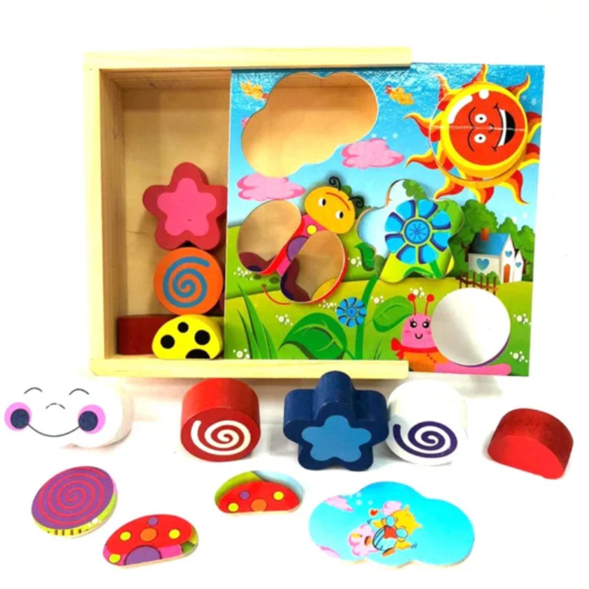 GENERICO - CAJA INTELIGENTE DE ENCAJE DE MADERA PARA NIÑOS DE 3+ AÑOS