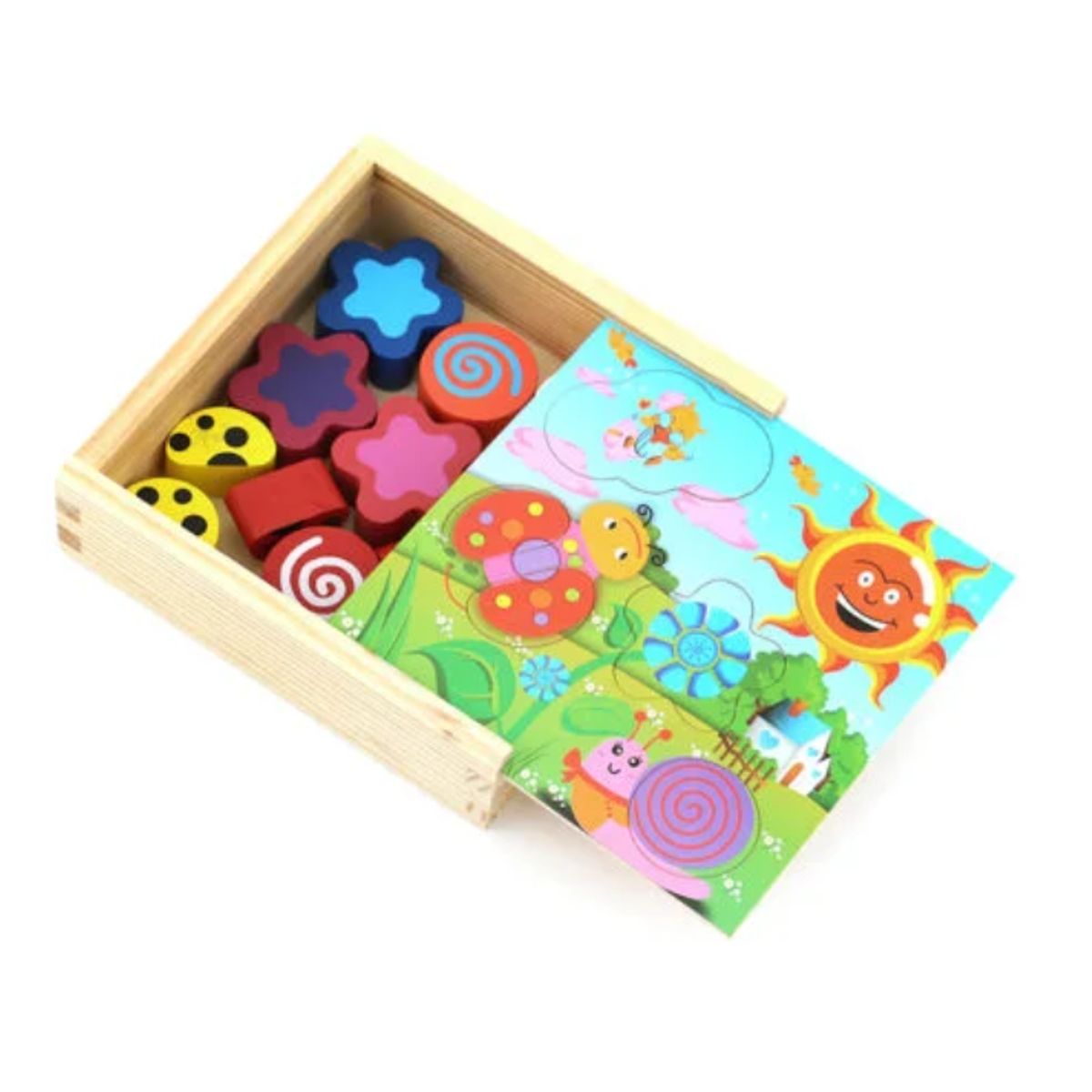 GENERICO - CAJA INTELIGENTE DE ENCAJE DE MADERA PARA NIÑOS DE 3+ AÑOS