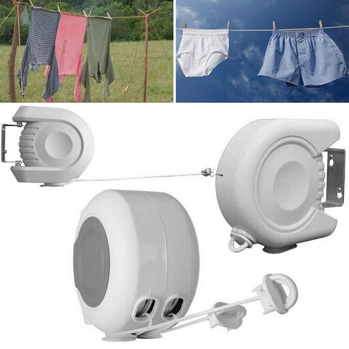 MERCADO CBF - Tendedero Retráctil Colgador Ropa Pared Doble Linea Cuerda