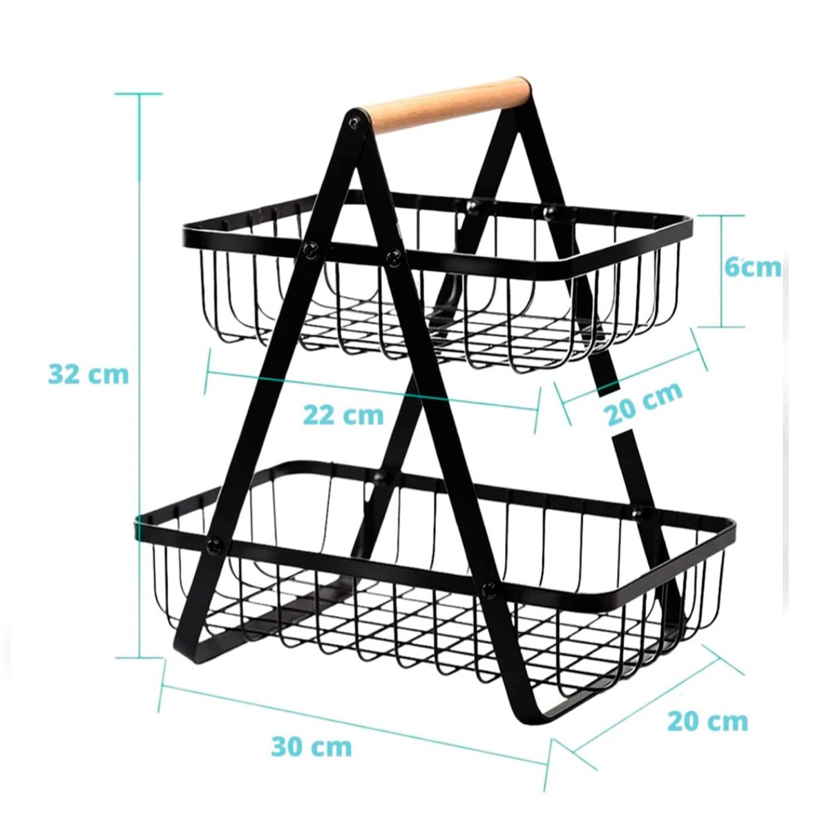 GENERICO - Frutera Verdulero Doble Canasta Organizador Cocina