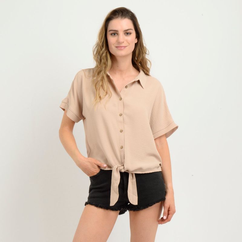 O'NEILL - BLUSA MANGA CORTA MIKAH  BEIGE