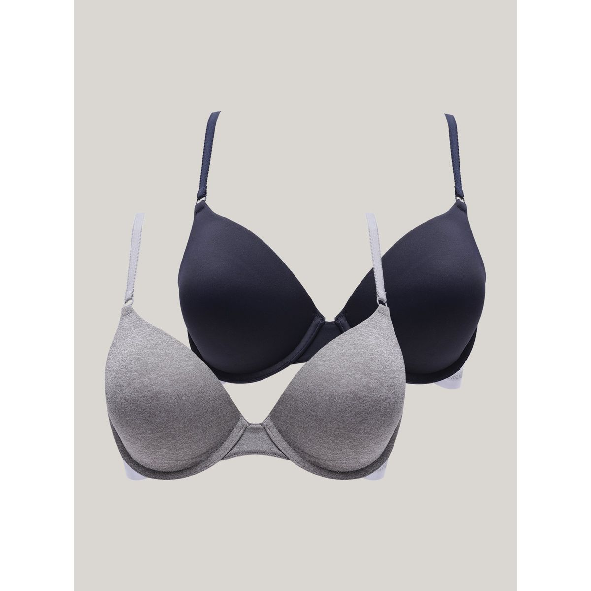 TOMMY HILFIGER - Pack De 2 Brassieres Push-Up Gris Tommy Hilfiger