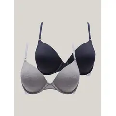 TOMMY HILFIGER - Pack De 2 Brassieres Push-Up Gris