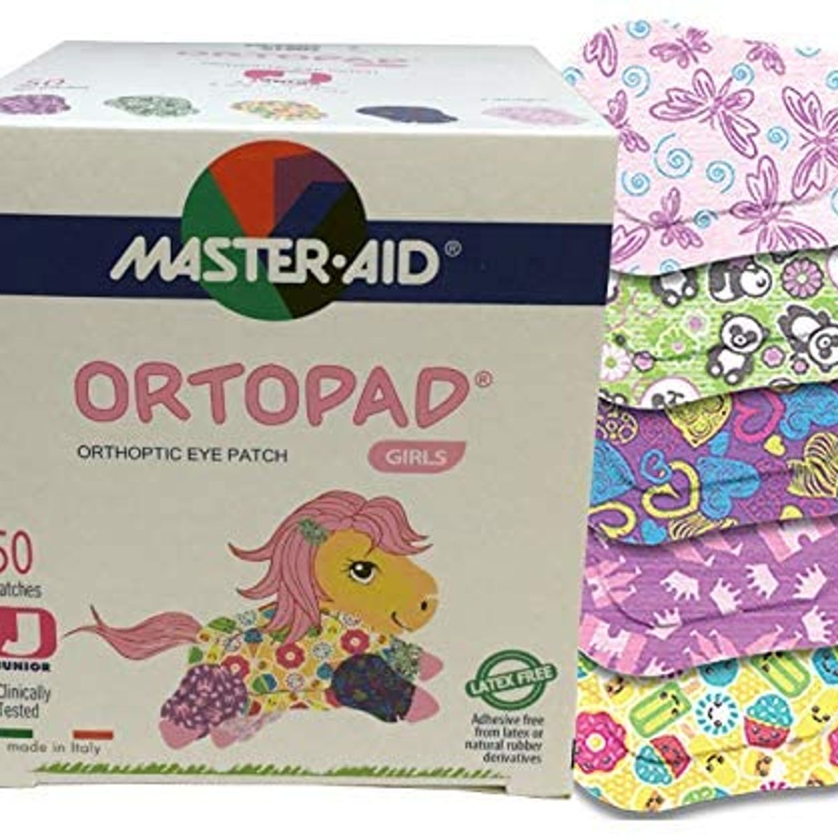 GENERICO - PARCHE OCULAR ORTOPAD TAMAÑO JUNIOR MODELO GIRLS CAJA 50 UNIDADES