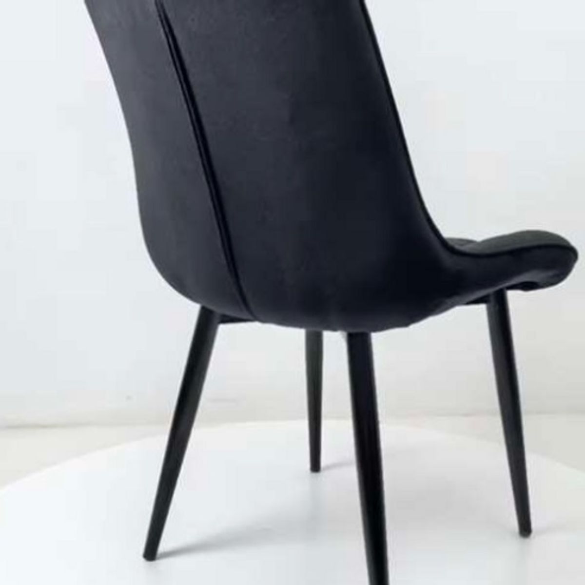 GENERICO - Silla Comedor Terciopelo Cuadros - Negro