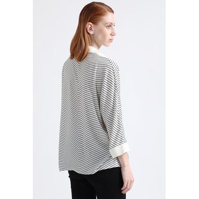 Imagen 2 del producto Blusa Rayas Contraste, Crudo