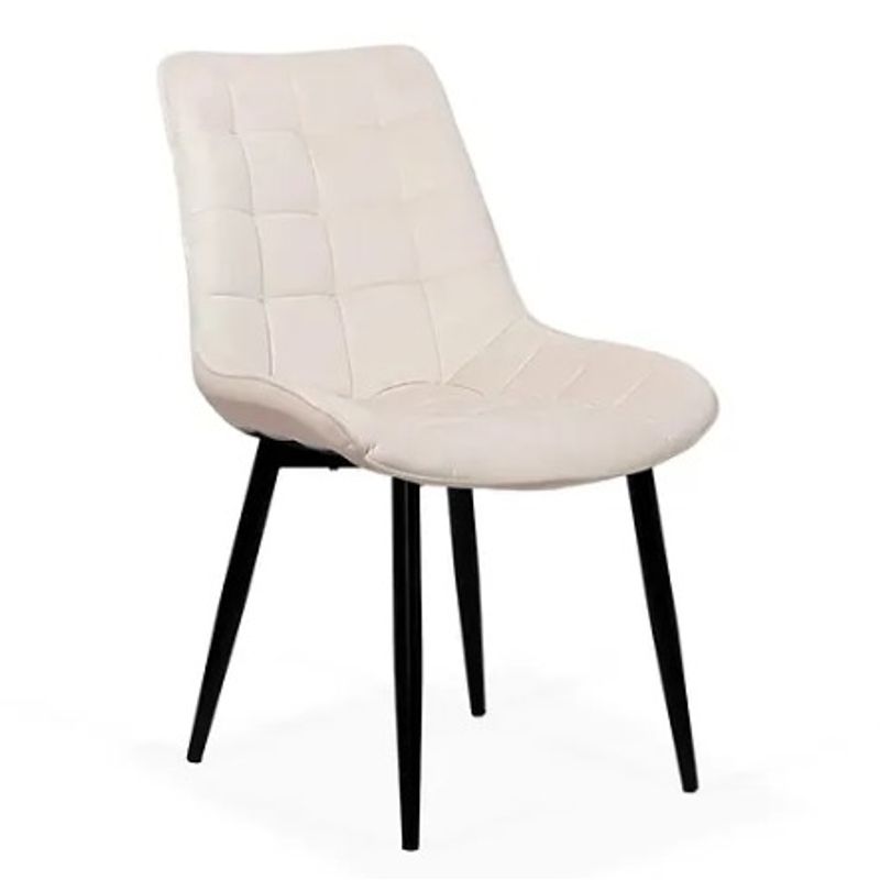 GENERICO - Silla Comedor Terciopelo Cuadros - Beige