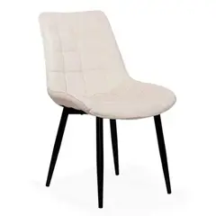 GENERICO - Silla Comedor Terciopelo Cuadros - Beige
