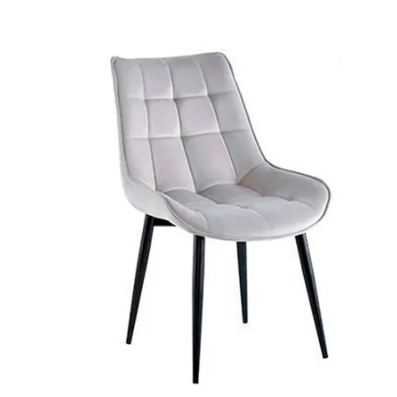 GENERICO - Silla Comedor Terciopelo Cuadros - Gris