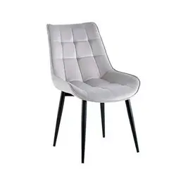 GENERICO - Silla Comedor Terciopelo Cuadros - Gris