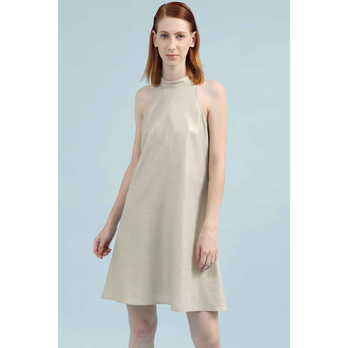 LIOLA - Vestido Midi Con Lino Folia, Beige Liola