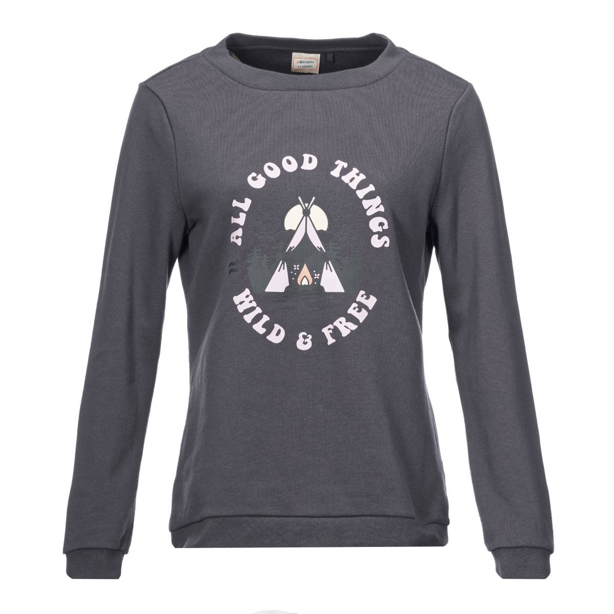 GEOGRAPHY - Poleron Mujer Pompeya Grafito Geography