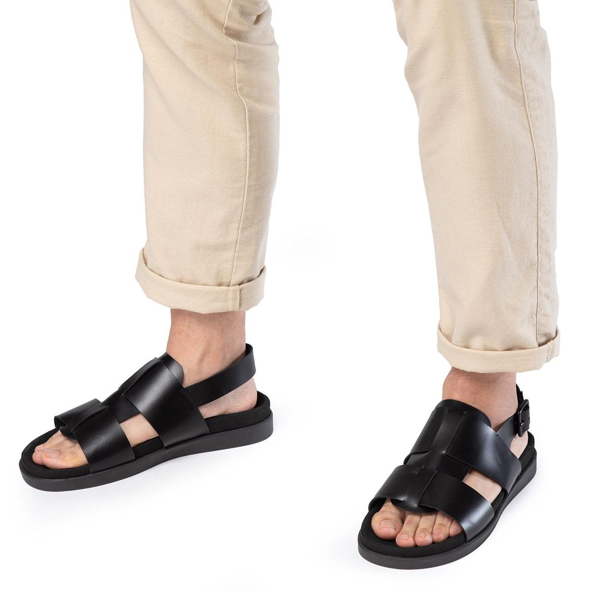 GUANTE - Sandalia semi abierta - Hombre - Berna - Guante - Negro