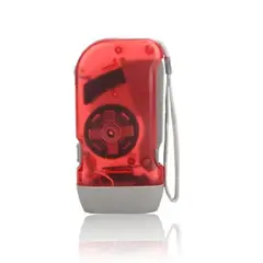 GENERICO - Linterna dinamo led de presión manual para emergencia rojo