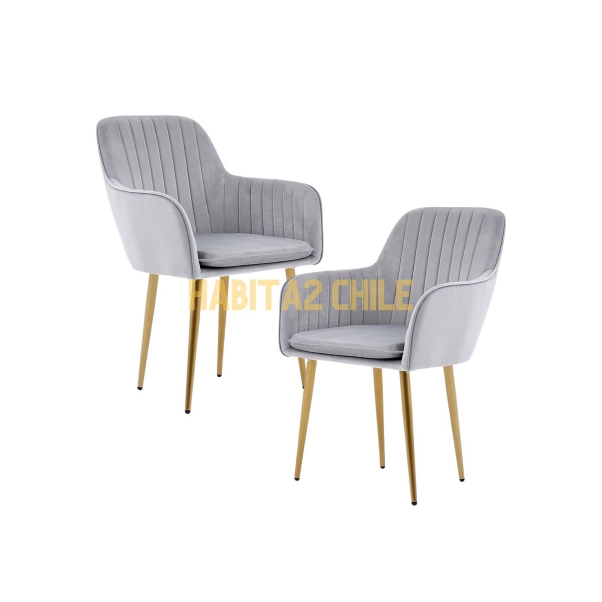 GENERICO - PACK 2 POLTRONA GRIS LINEAL WOOD