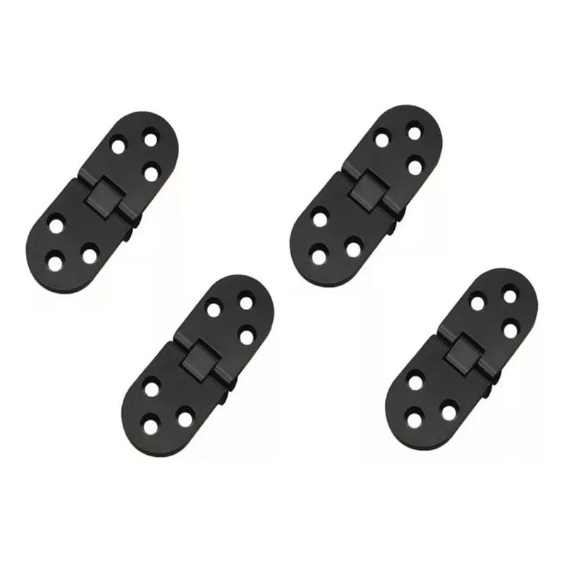 GENERICO - Bisagra Para Puerta Mueble Armario Plegable 180° 4 Unidades Negro