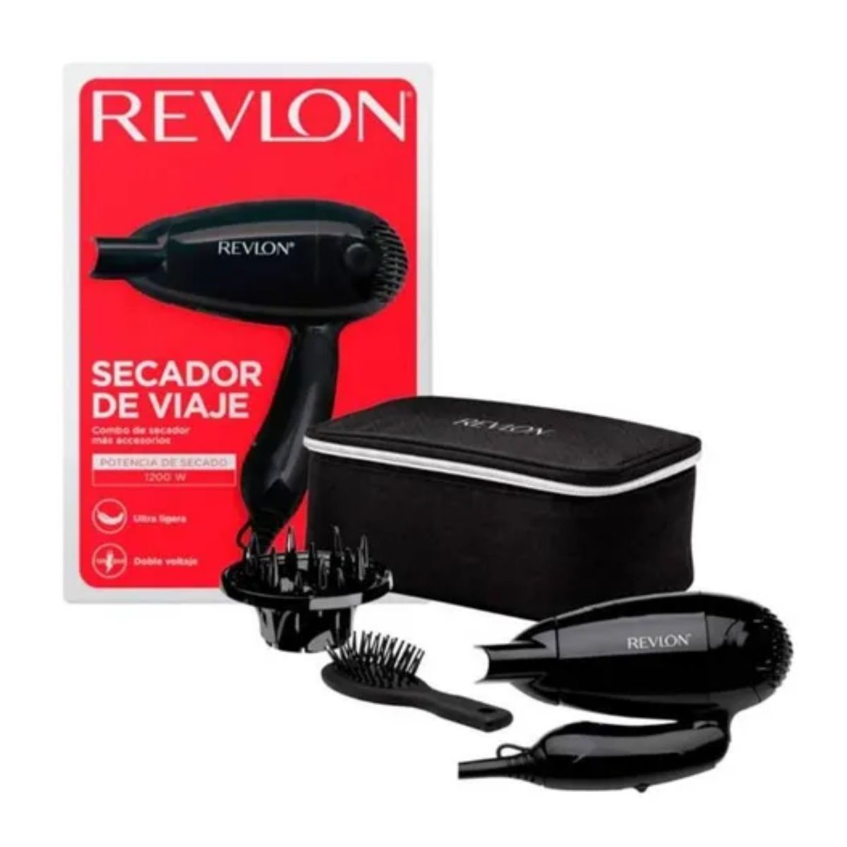 REVLON - Secador Pelo Cabello Bolso Viaje Accesorios Portatil Revlon