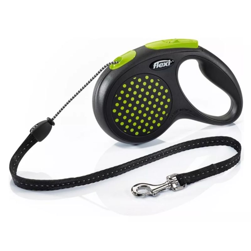 KONG - Correa Flexi Color Dots 5mts Talla M Hasta 20kg Verde