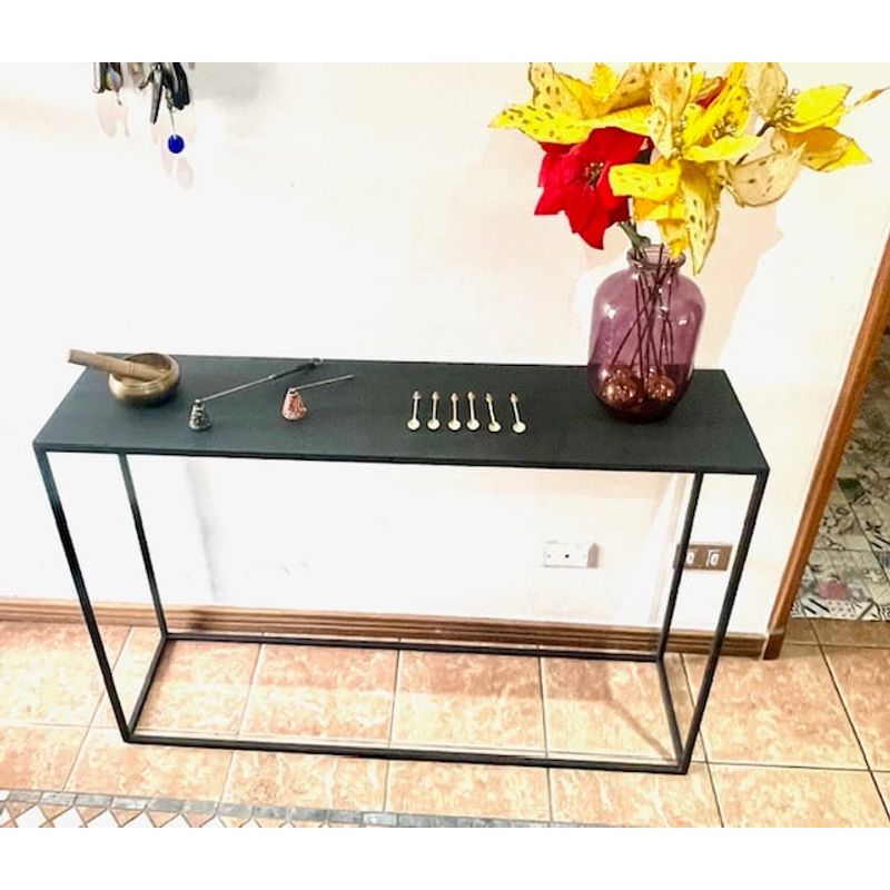 GENERICO - Arrimo metal Stone Basiko negro con cubierta 2 mm