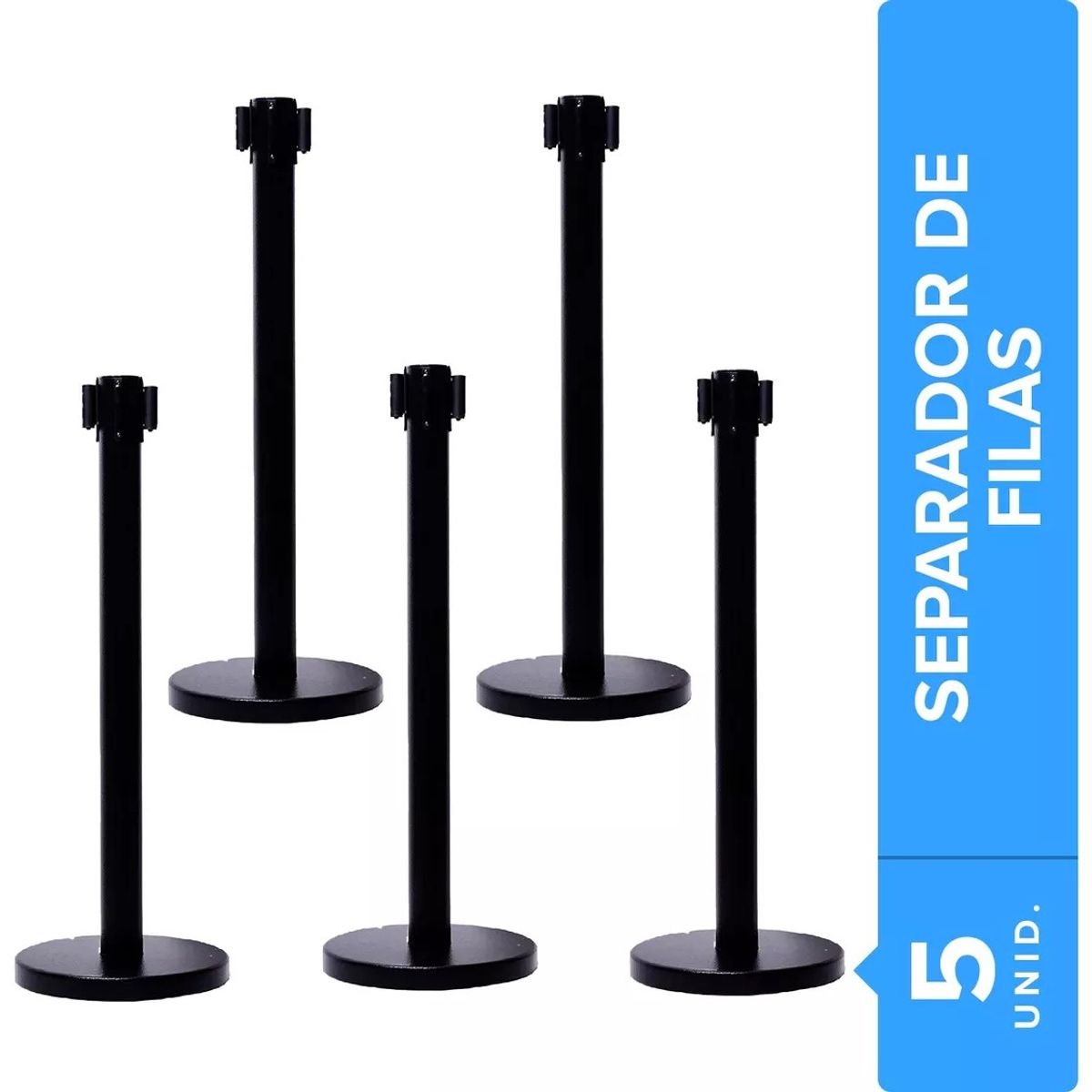 KUANGYE - Set 5 Separadores De Fila Poste Y Cinta Negra