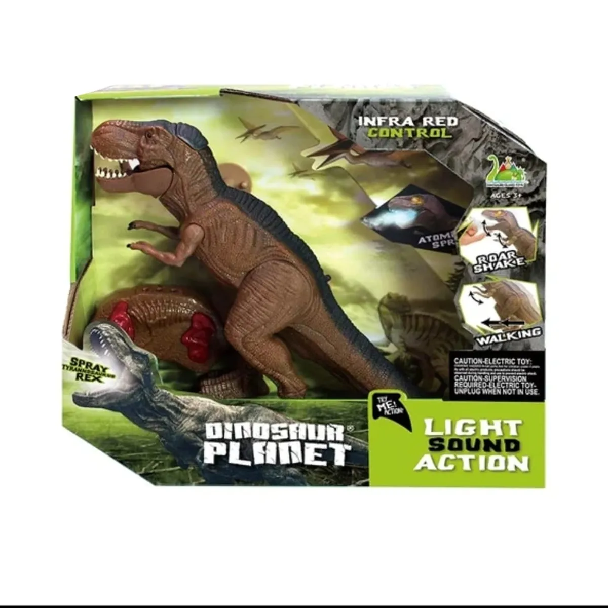 GENERICO - DINOSAURIO CONTROL REMOTO TIRANOSAURIO REX LUZ VAPOR SONIDO