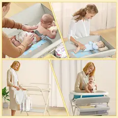 KOKILA - Cambiador De Bebé Plegable Para Dormitorio Con Ruedas
