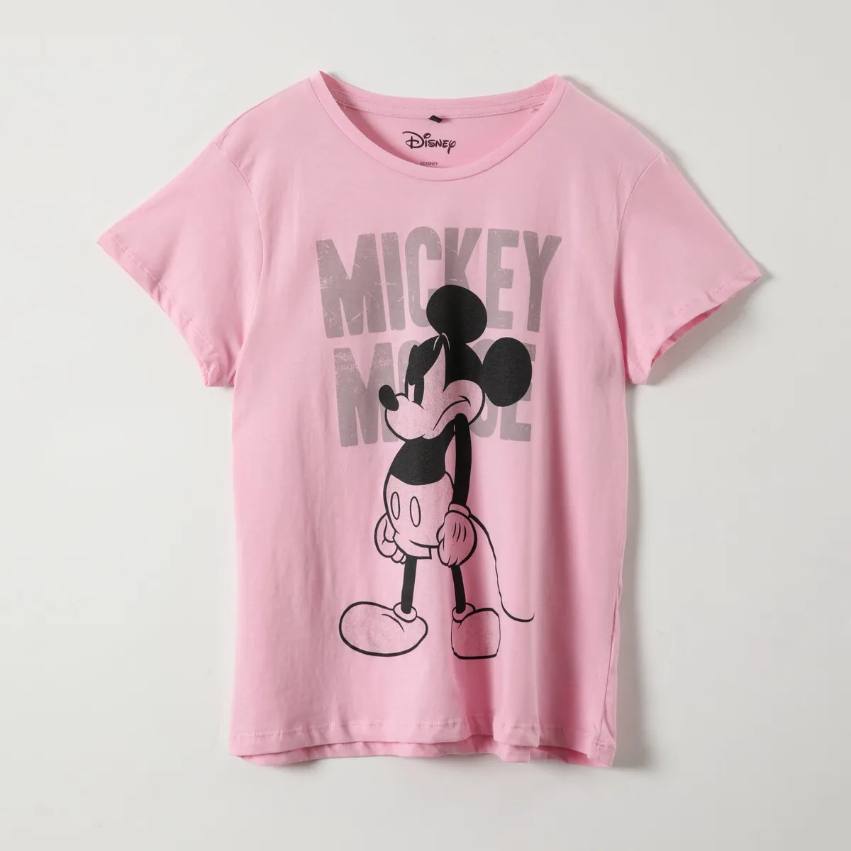 DISNEY - Polera Manga Corta Mujer Ratoncito Enojado Rosado Mickey Disney