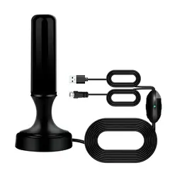 TECNOLAB - Antena de TV Digital Amplificada 5MT 4K Ultra HD / FHD TL590 - Negro