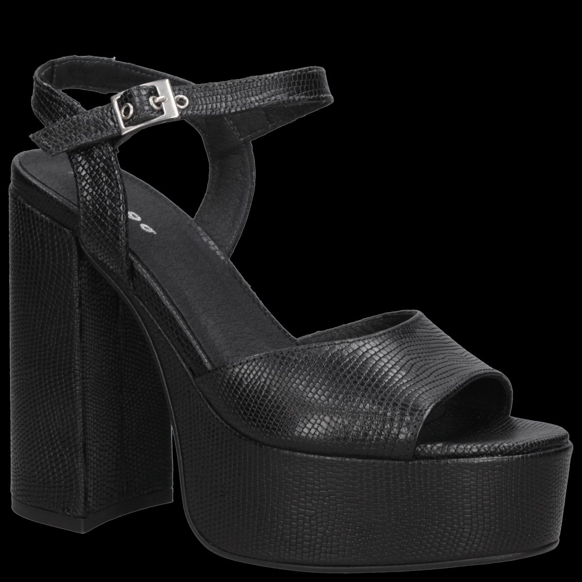 MINGO - Sandalia Casual Mujer Negro Mingo