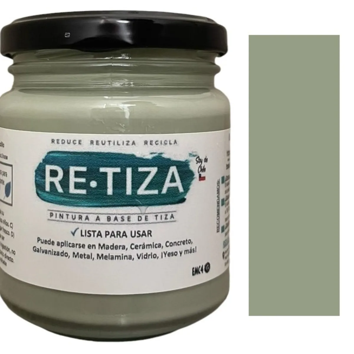 RETIZA - VERDE PISTACHO-OLIVA  250 grs. Pintura Tizada/Vintage base agua mate
