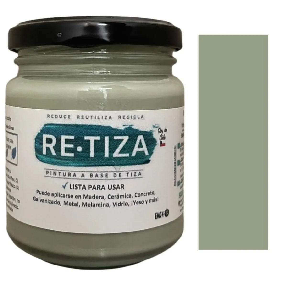 RETIZA - VERDE PISTACHO-OLIVA  250 grs. Pintura Tizada/Vintage base agua mate