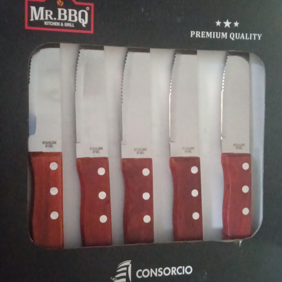 STAINLESS STEEL - Set De 6 Cuchillos Carne Parrilla Stainless Steel