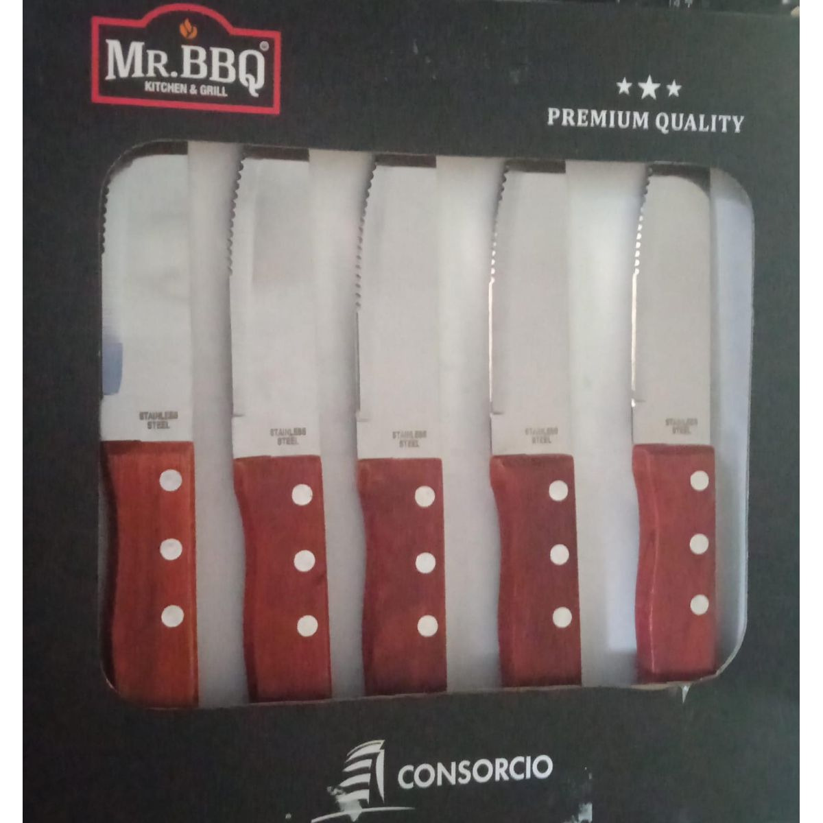 STAINLESS STEEL - Set De 6 Cuchillos Carne Parrilla Stainless Steel