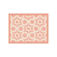 DAVANTI - Alfombra Vinilica Flor Hindú Coral 70x100cm