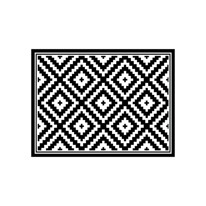 DAVANTI - Alfombra Vinilica Rombos Black 140x160cm