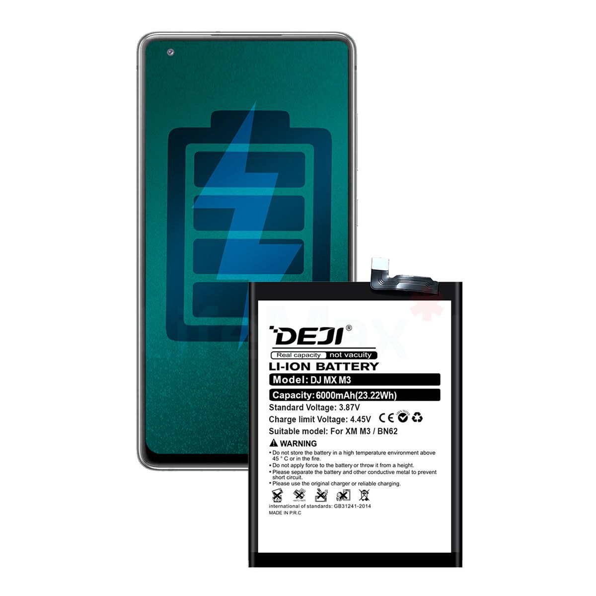 GENERICO - Bateria compatible con Redmi Note 9 DEJI IC Original