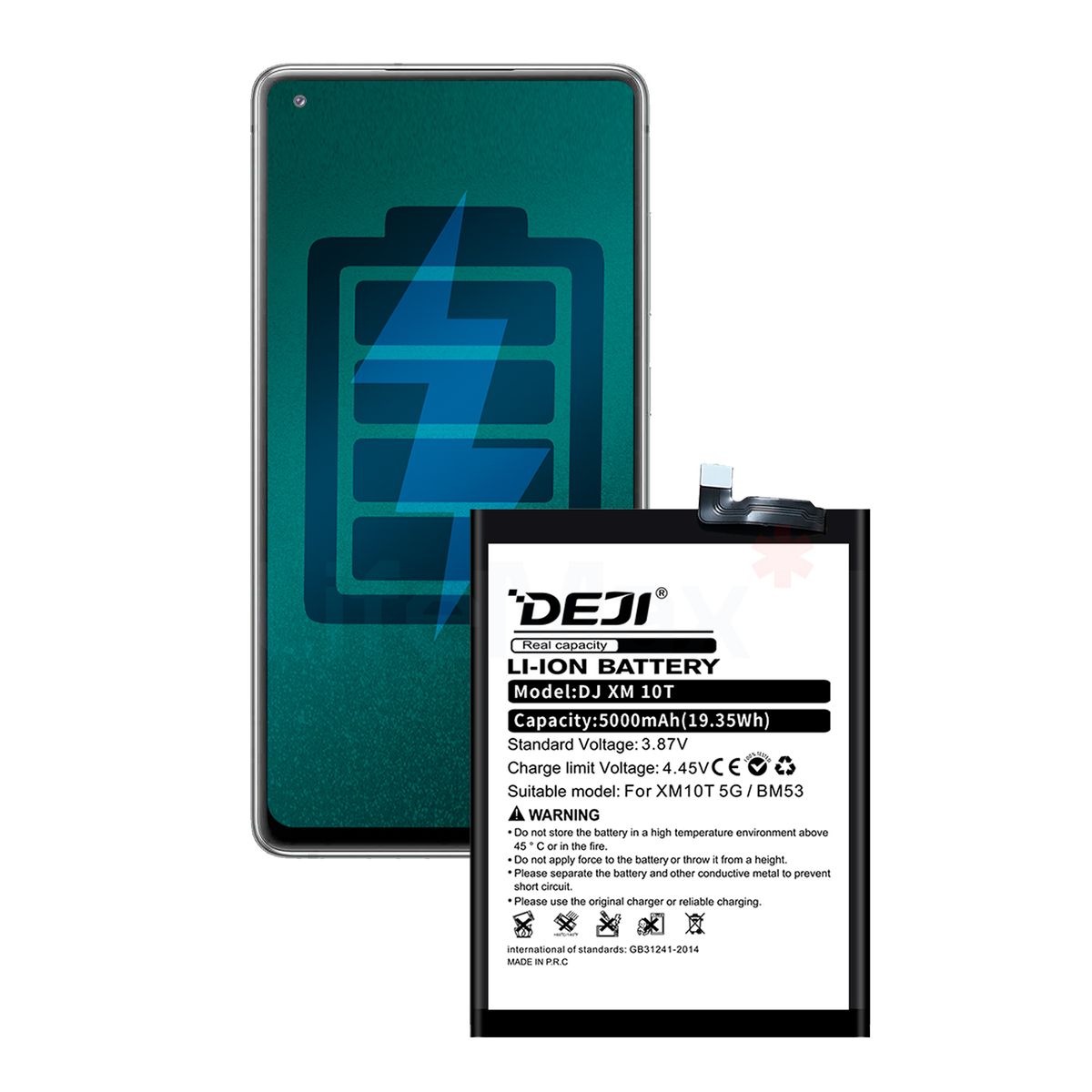 GENERICO - Bateria Compatible con Xiaomi 10T DEJI Capacidad 5000mAh