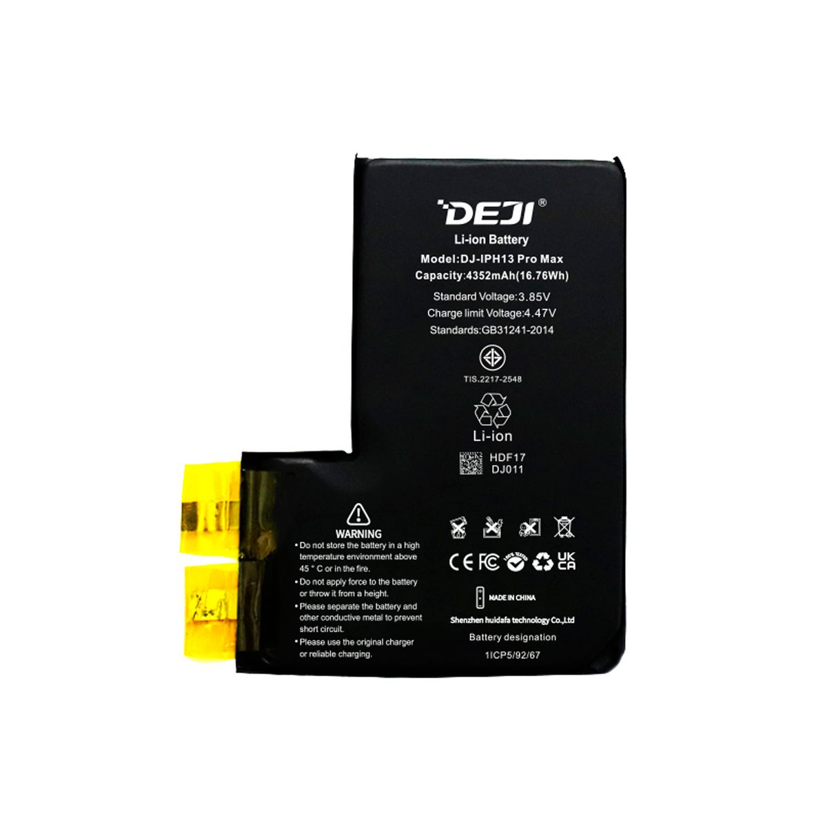 GENERICO - Bateria Compatible con Iphone 13 ProMax Sin Flex DEJI 4352mAh