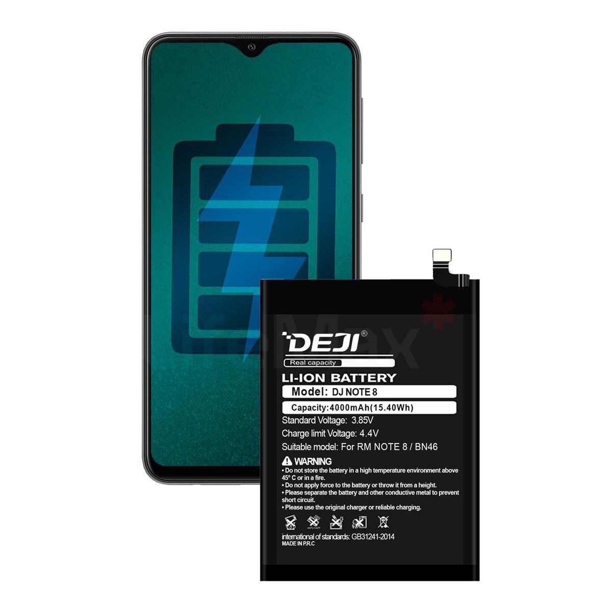 GENERICO - Bateria Compatible con Redmi Note 8 DEJI Capacidad 4000mAh