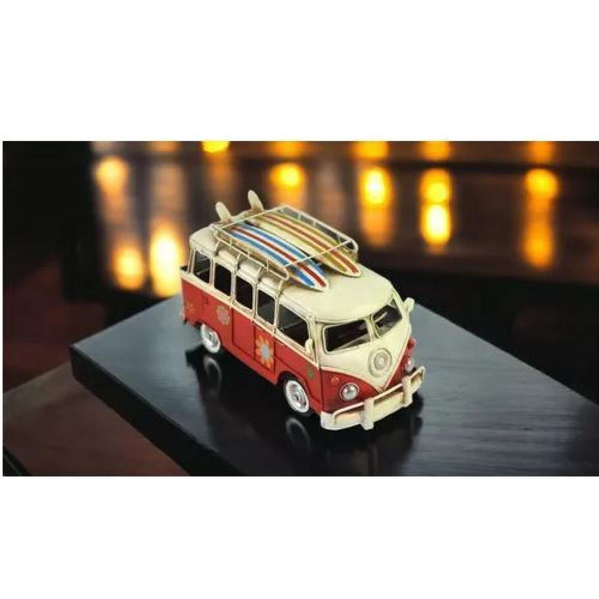 GENERICO - Auto Combi Metal Vintage - Hawái Rojo De 28 Cm