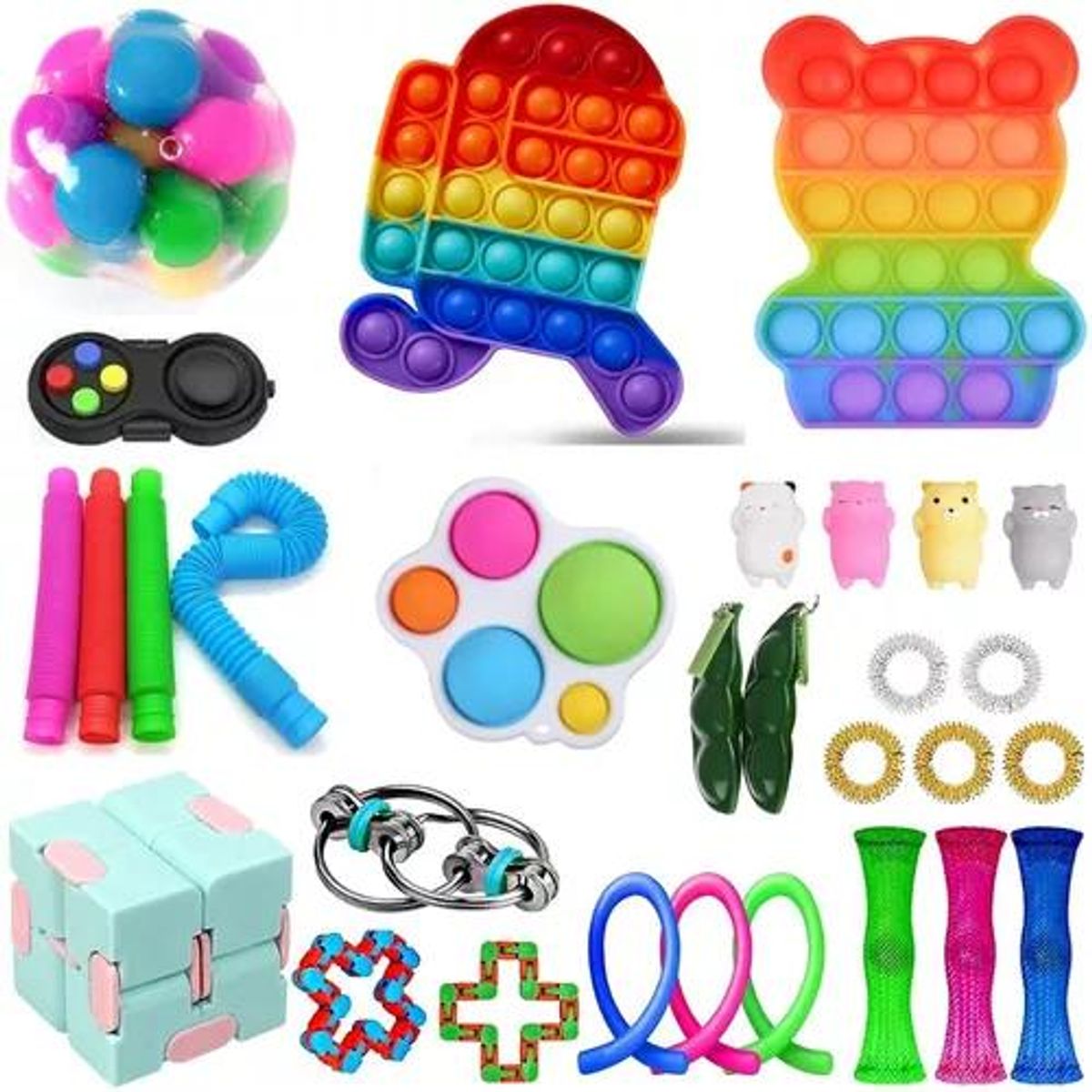 GENERICO - Set 26 Piezas Fidget Cube Juguete Sensorial Anti Estrés