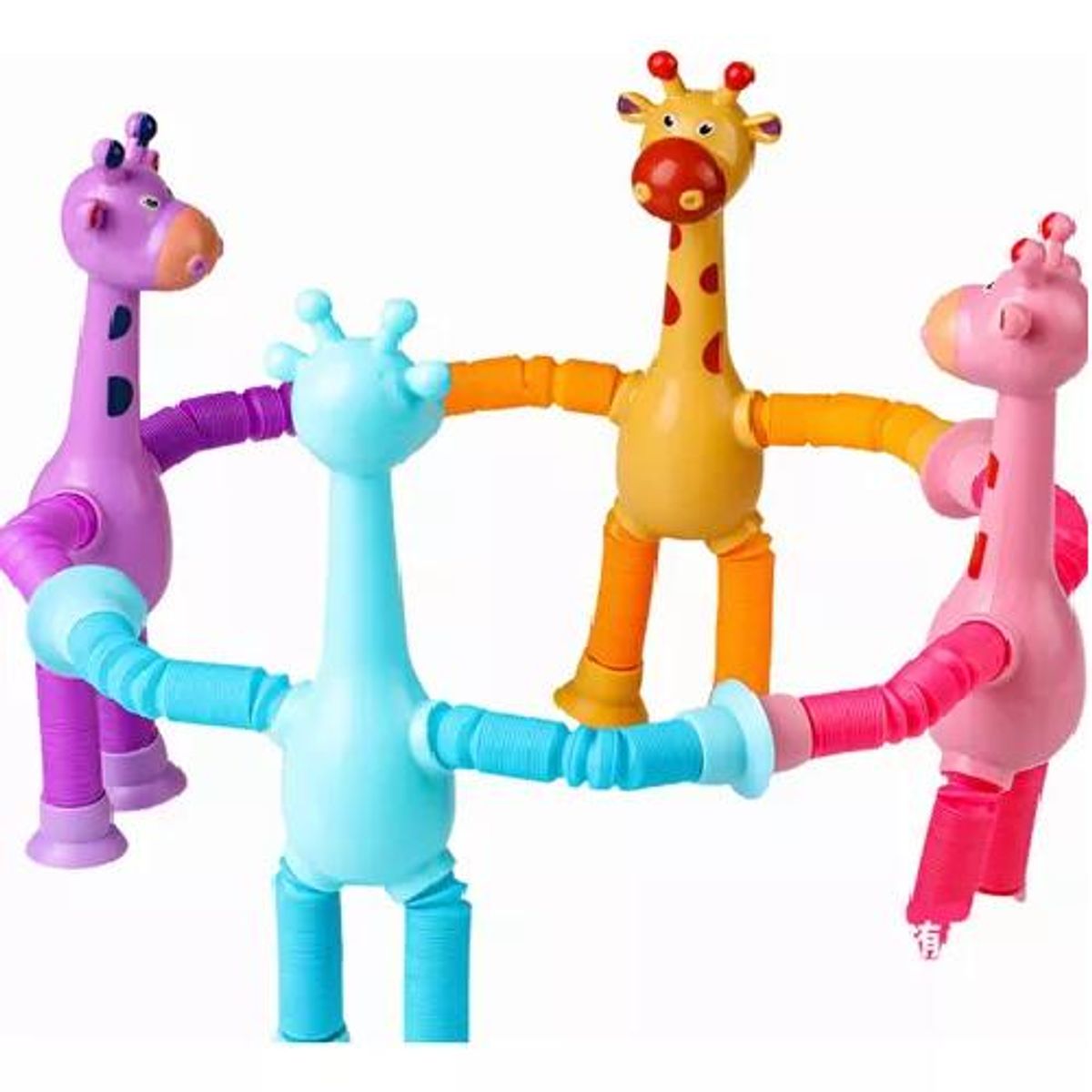 GENERICO - Set 4 Piezas Sensorial Descompresión Pop It Tube Jirafa Luz