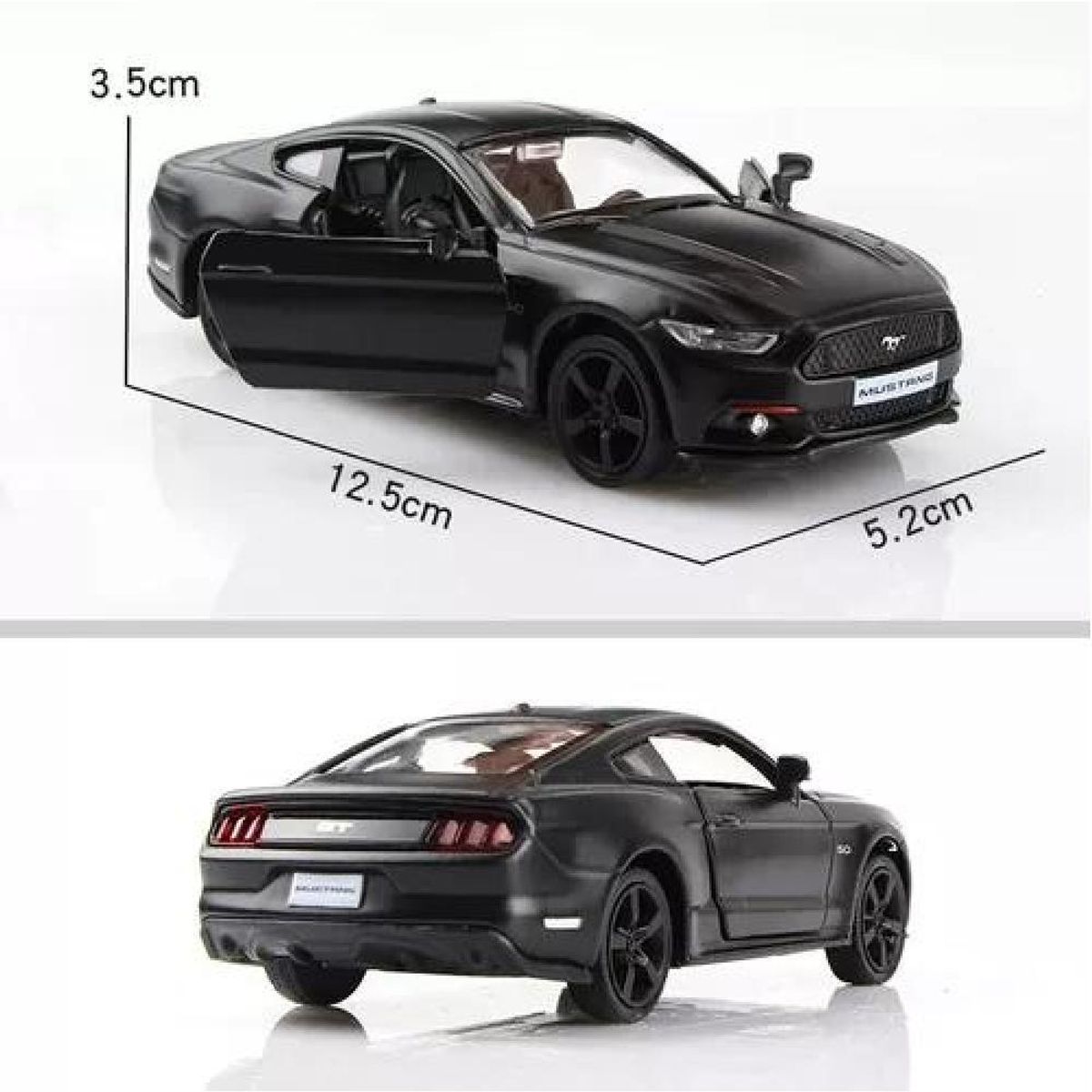 GENERICO - Auto Ford Mustang Gt Negro Escala 136 Coleccionable